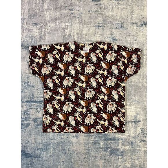 SCRUBS Dog Cat Heart Love Scrub Top Large - Picture 2 of 6